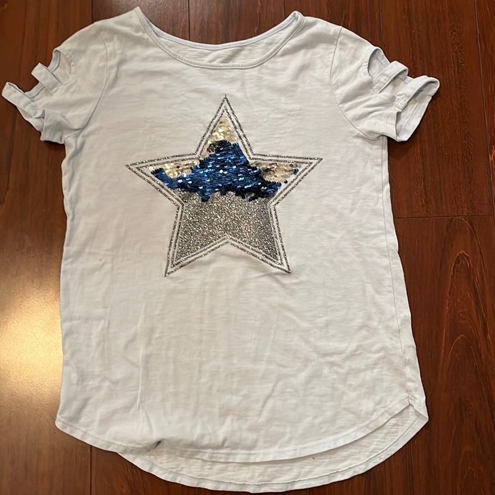 Justice T-shirt with sequin design